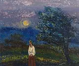Daniel O'Neill, Figure in Landscape, oil on panel