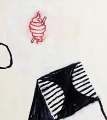 Alice Maher, Three Objects, 1995, acrylic on paper