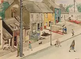 Off Baggot Street, Ballsbridge by Harry Kernoff, 1943, watercolour, offered Apr 2016