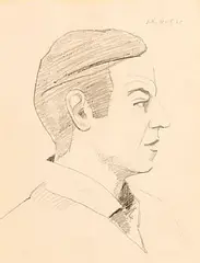 Alex Katz American, Self Portrait, 1968, pencil on paper