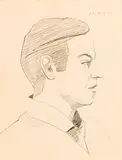 Alex Katz American, Self Portrait, 1968, pencil on paper