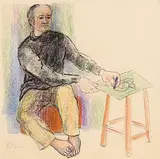 Gerard Dillon, Self Portrait, pencil & ink on paper