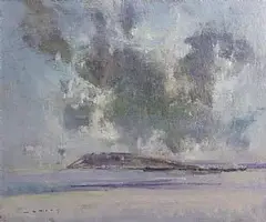 Seascape by Fred Cuming Ra British, oil on board, sold Apr 2016