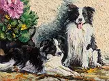 Collies by James S. Brohan, oil on canvas, sold Apr 2016