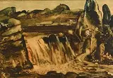 Salmon Leap, Clady River, Bunbeg, Co. Donegal by Daniel O'Neill, monotype in oil on paper, sold Apr 2016