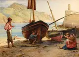 Frank William Warwick Topham British, The Village Genius, 1884, watercolour
