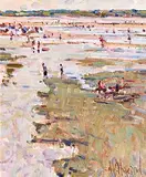 Tramore Beach, Low Tide by Arthur K. Maderson, oil on board, sold Apr 2016