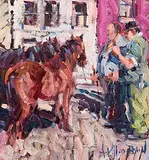Simply Pointing Out at Tallow Horse Fair by Arthur K. Maderson, oil on panel, sold Apr 2016