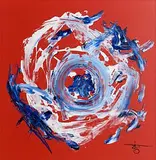 Michael Flatley, Eye in the Sky, acrylic on marley