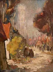 Kathleen Fox, Old Bruges, oil on canvas