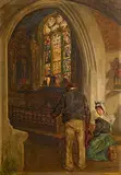 Aloysius C. O'Kelly, Breton Church Interior with Figures