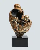 Mother & Child by Stella Shawzin South African, bronze on granite base - number 1 from an edition of 6, offered Dec 2015