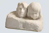 Joseph Higgins & Seamus Murphy, Children, 1947, unique white marble life size sculpture