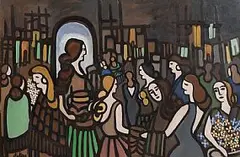Markey Robinson, St. George's Market, Belfast, oil on board