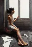 Wentao Li Chinese, Paper Crane, oil on canvas
