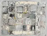 Grid - Composition with Landscape by John Kingerlee, 1999, oil on canvas, sold Dec 2015