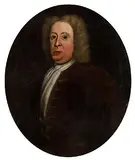 18th Century English School, A Portrait of a Gentleman(possibly of the Cradock family, wearing a wig and a white stock), oil on canvas