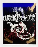 Blek le Rat, Death of Caravaggio, 2008, unique 1/1 hand sprayed, 6 colour screen print including varnish on somerset satin 300gsm paper
