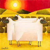 Ewe's in the Sunset by Graham Knuttel, oil on canvas, sold Sep 2015