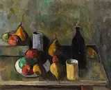 Peter Collis, Still Life With Black Bottle, oil on canvas