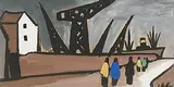 Belfast Docks by Markey Robinson, gouache on board, sold Sep 2015