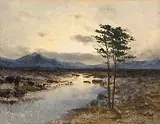 Percy French, Western Landscape at Sunset