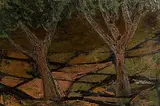 Anne Yeats, Tress in Landscape, oil on canvas