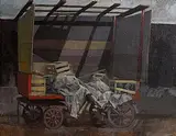 Hector McDonnell, Market Stall, Pimlico, 1975, oil on board