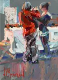 Inspection, French Market by Arthur K. Maderson, oil on panel, sold Sep 2015