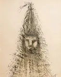 Patrick Scott, Straw Man, c.1950, charcoal, pastel, wash/paper