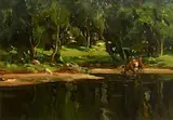 River Dun, Cushendun by James Humbert Craig, oil on board, sold Apr 2015