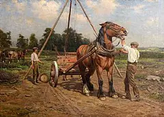 Wright Barker British, Clearing the Forest, 1891-1893, oil on canvas