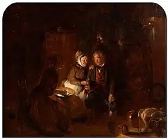 Reading the Letter by Thomas Clater Ra British, oil on canvas, offered Apr 2015