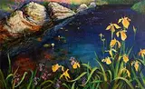 Iris and Pond, Ballinaboy by Kenneth Webb, 1999, oil on canvas, sold Apr 2015