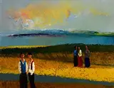 Daniel O'Neill, Foreshore with Figures, oil on board
