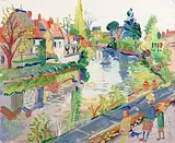 Fred Yates, At the Canal, oil on canvas
