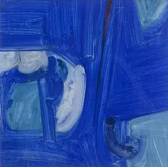Bob Crossley British, Head with Ultramarine II, 1965, oil on board