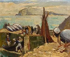 Marjorie Henry, Blasket Islands, oil on board