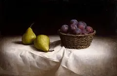 Plums and Pears by Conor Walton, 2006, oil on canvas, sold Apr 2015