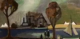 Shawlies by the Quay by Markey Robinson, oil on board, sold Apr 2015