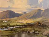 George Gillespie, Morning Sunlight, Maam Valley, Connemara, oil on canvas