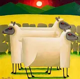 Ewe Three by Graham Knuttel, oil on canvas, sold Apr 2015
