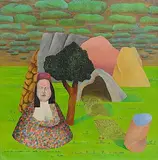 Stephen McKenna, Seated Woman, 1967, acrylic on canvas