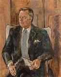 Derek Hill, Former US Embassador, oil on canvas