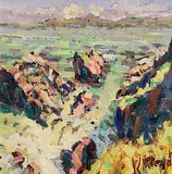 Great Blasket Island by Arthur K. Maderson, oil on panel, sold Dec 2014