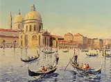 Ivan Sutton, The Grand Canal, Venice, oil on board