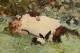 David Fulton Rsw Scottish, Whispers, oil on canvas laid on board
