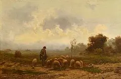 Herman Solbrig Austrian, The Good Shepard, oil on panel