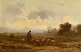 Herman Solbrig Austrian, The Good Shepard, oil on panel