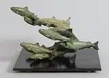 Colm J. Brennan, Salmon Leap, bronze sculpture - 7.2kg